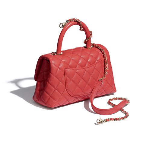 chanel flap bag with top handle calfskin
